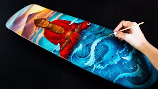 Custom Painted Skateboard Deck | First Design! DIY