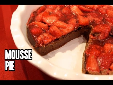 Chocolate Strawberry Date Mousse Pie