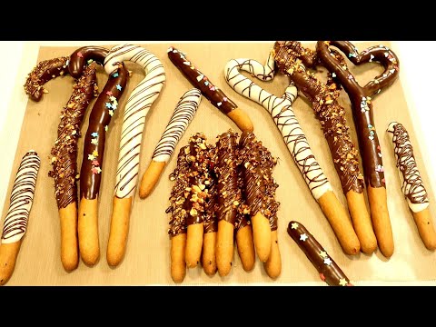 이런게 진짜 빼빼로지~!! 수제 빼빼로 만들기 feat.참깨스틱 - Pepero/Pocky, Chocolate cookie Recipe - ペペロ l 호야TV - ASMR