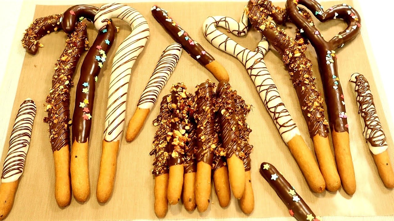 여러가지 모양 수제 빼빼로 만들기 feat.참깨스틱 - Pepero/Pocky, Chocolate cookie Recipe - ペペロ l 호야TV - ASMR