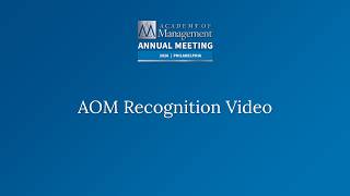 AOM 2026 Recognition Video