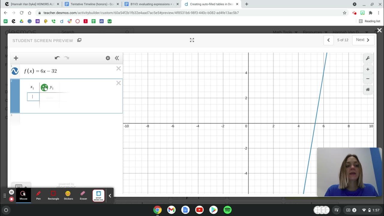 Creating autofilled tables in Desmos YouTube