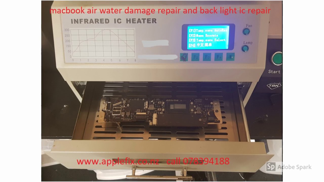 macbook water damage repair and back light ic repair - YouTube