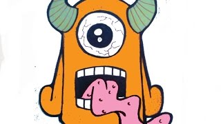 How to Draw a one eye devil character (for Stickers)