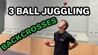 3 ball backcrosses in slow motion | JUGGLING