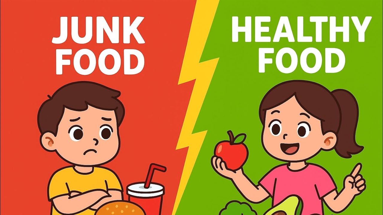 Junk Food vs Healthy Food | Good Habits for Kids || Junk Food Kya Hai ...