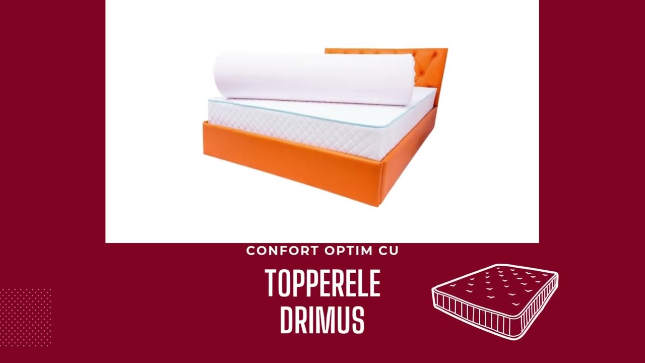 Topper Saltea Drimus MemoHR 6,5cm, 140x190cm, memory foam 2cm, husa detasabila hipoalergenica