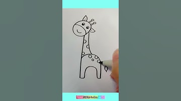 h + o = giraffe , How to draw simple giraffe  #drawing #draw
