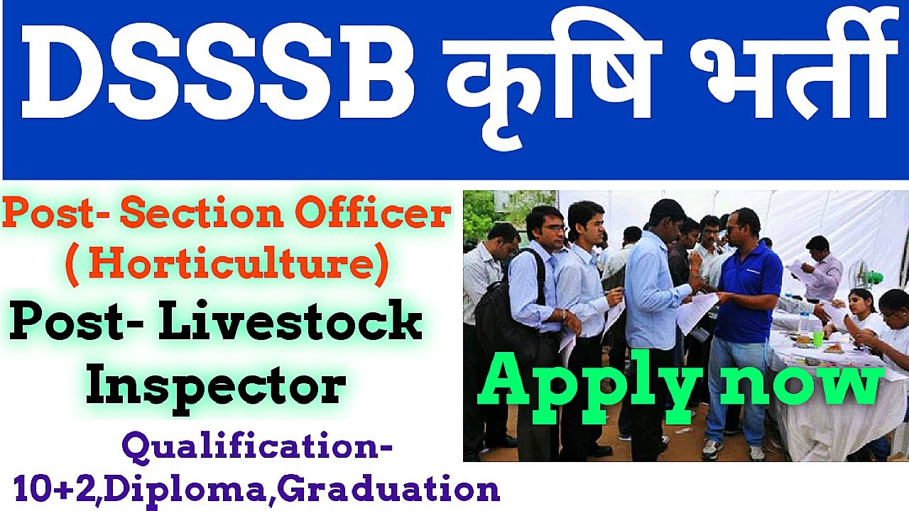 Horticulture Department Job// Livestock Inspector Job//Last Date, 06/2/2020//DSSSB Jobs YouTube