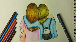 Como desenhar AMIGAS TUMBLR - passo a passo | Como dibujar Mejores amigas