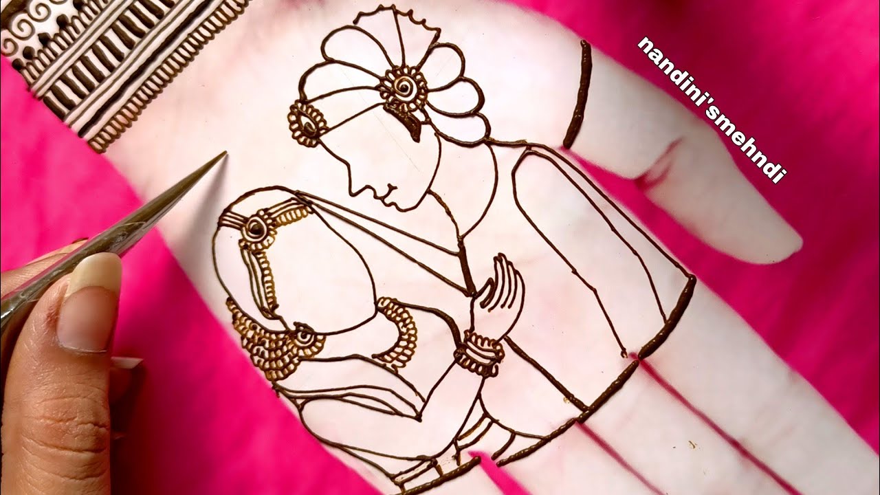 How To Draw Couple Mehndi On Bridal Hands| Wedding Special Mehandi| Mehndi Figures For Beginners2022