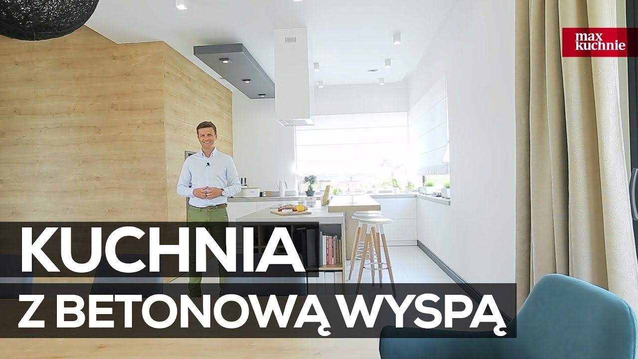 Kuchnia z betonową wyspą - Studio Max Kuchnie Meble Wach - Warszawa