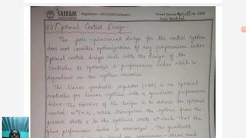 Lecture Video_15EE81_Module-3_State Space Model-Optimal Control Design_Gunasekari.R