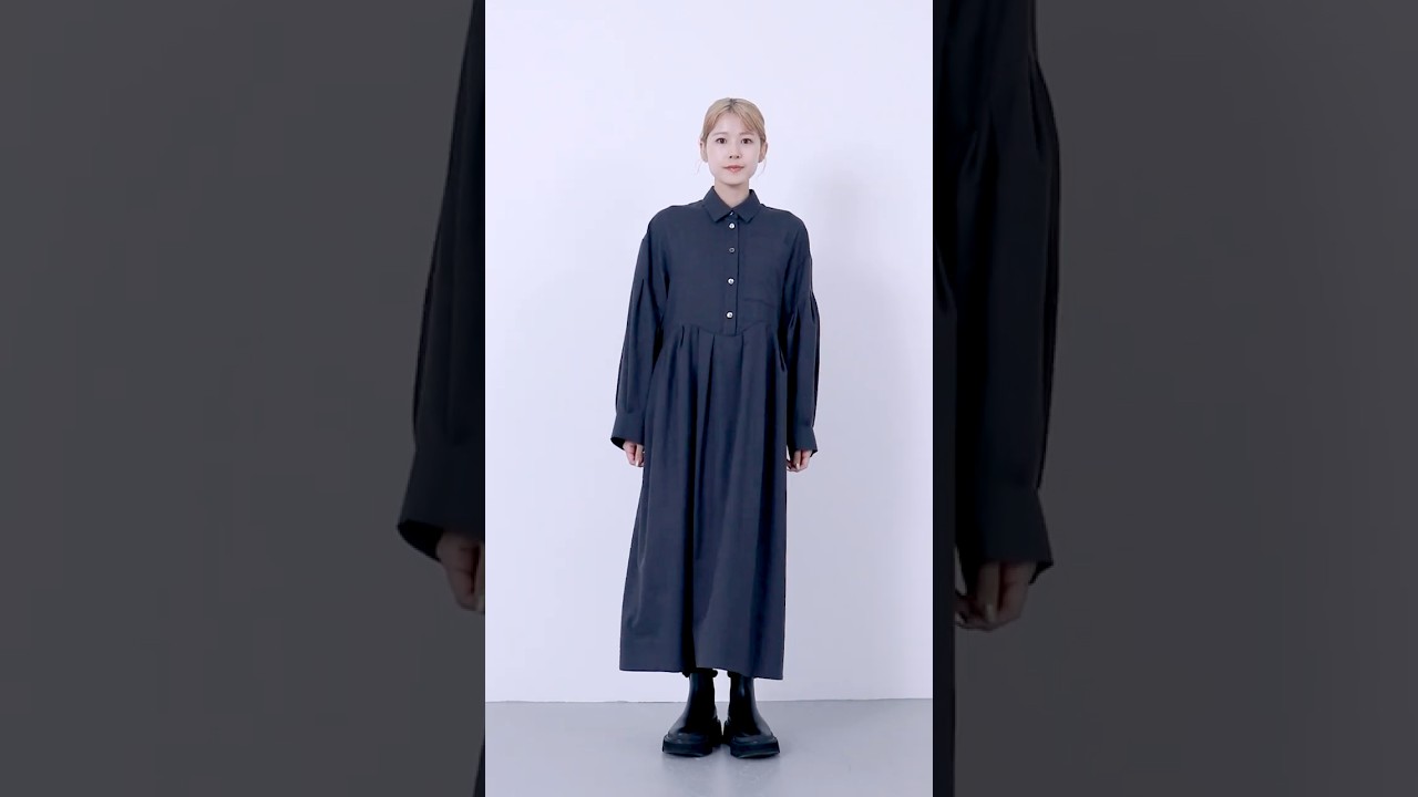 【新品・紙タグ付】ENFOLDのSOMELOS SHIRT DRESS FORM SHIRT DRESS｜36｜C.GRY｜DRESS｜ENFÖLD OFFICIAL ONLINE STORE