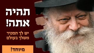 יש לך תפקיד - זו השליחות שלך בעולם‫!‬ • כשהרבי מליובאוויטש לא ויתר...