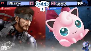 Ponyfest 3.0 Smash Fest: Round 2 Phoenix (Snake) Vs Daemos (Jigglypuff)