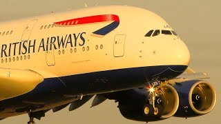 STUNNING SUNSET ARRIVALS | LAX Los Angeles Plane Spotting | A380 777 A320NEO