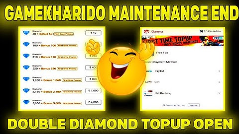 GAMEKHARIDO MAINTENANVE END DOUBLE DIAMOND TOP UP OPEN | GAMEKHARIDO PROBLEM   SLOVE DOUBLE DIAMOND