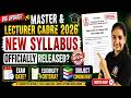 Master cadre |Lecturer cadre new update  | New syllabus | Eligibility criteria | Exam date
