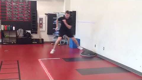 Bosu Lateral Bound Stick Landing