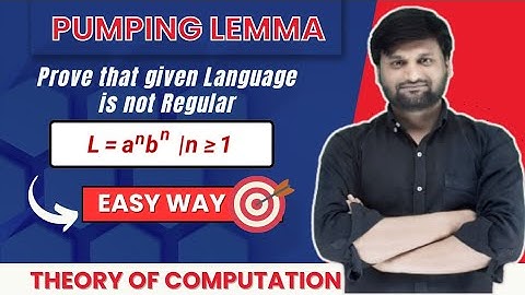 Pumping lemma for Regular Language| Prove Language a^nb^n is not Regular|TOC