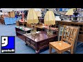 GOODWILL FURNITURE DRESSERS COFFEE TABLES CHAIRS HOME DECOR SHOP WITH ME SHOPPING STORE WALK THROUGH
