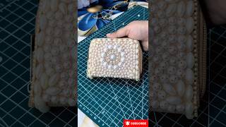 mini pouch makeover #diy #craft #cluch #pearl #viral #shorts #video #reels #sewing