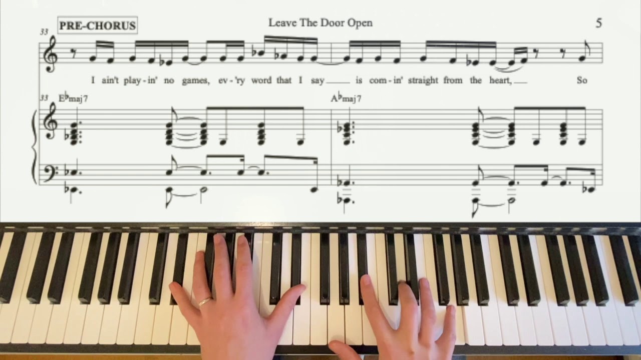 Piano Playalong LEAVE THE DOOR OPEN by Bruno Mars, Anderson. Paak, Silk