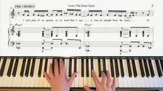 Video thumbnail of "Piano Playalong LEAVE THE DOOR OPEN by Bruno Mars, Anderson. Paak, Silk Sonic with Sheet Music"