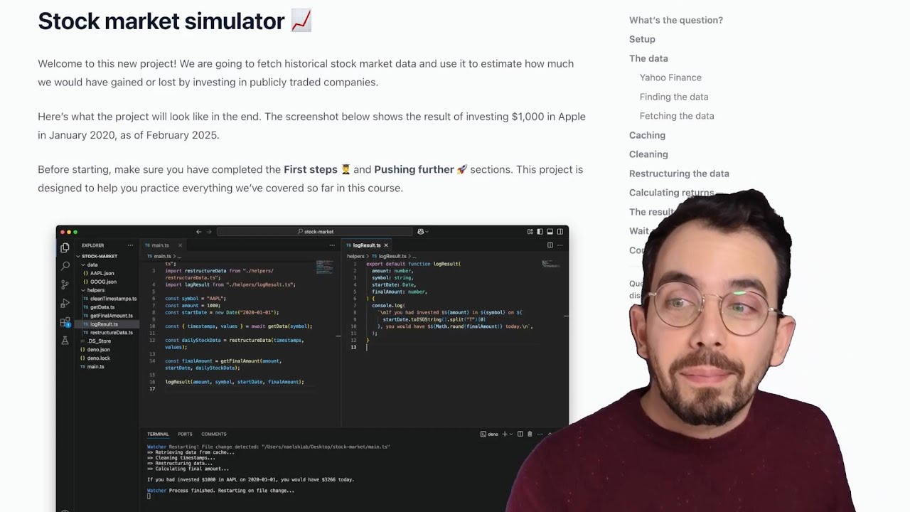 Project: Stock market simulator - YouTube