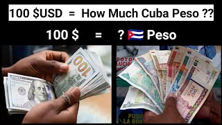 What is the rate of 100 (USA) US Dollar in Cuba Currency - Cuban Peso | Forex Dollar to Cuban Peso