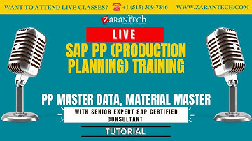 LIVE | PP Master data, Material master | SAP PP (Production Planning) Training | ZaranTech