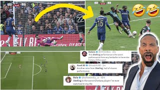 🤣 Chelsea fans Reactions to RAHEEM STERLING missed 1v1 huge Chance after PENALTY MISS vs Leicester