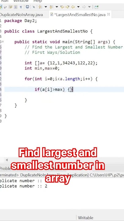 find the smallest and largest number in array #array #apnaengineer # ...
