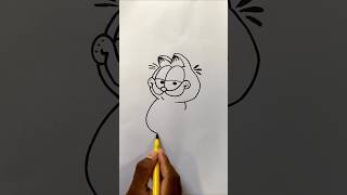 Draw garfield cartoon character 🐱🐱 #cartoon #garfield #shorts