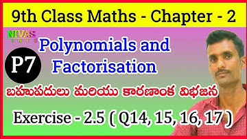 Polynomials and Factorization | 9th Class Maths | Chapter - 2 | Exercise - 2.5 | P7 | Nivas Info