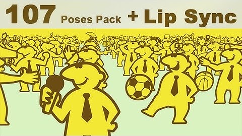 Cartoon Character Funny Male Animation 107 Poses Pack / Lip Sync (After Effects template)