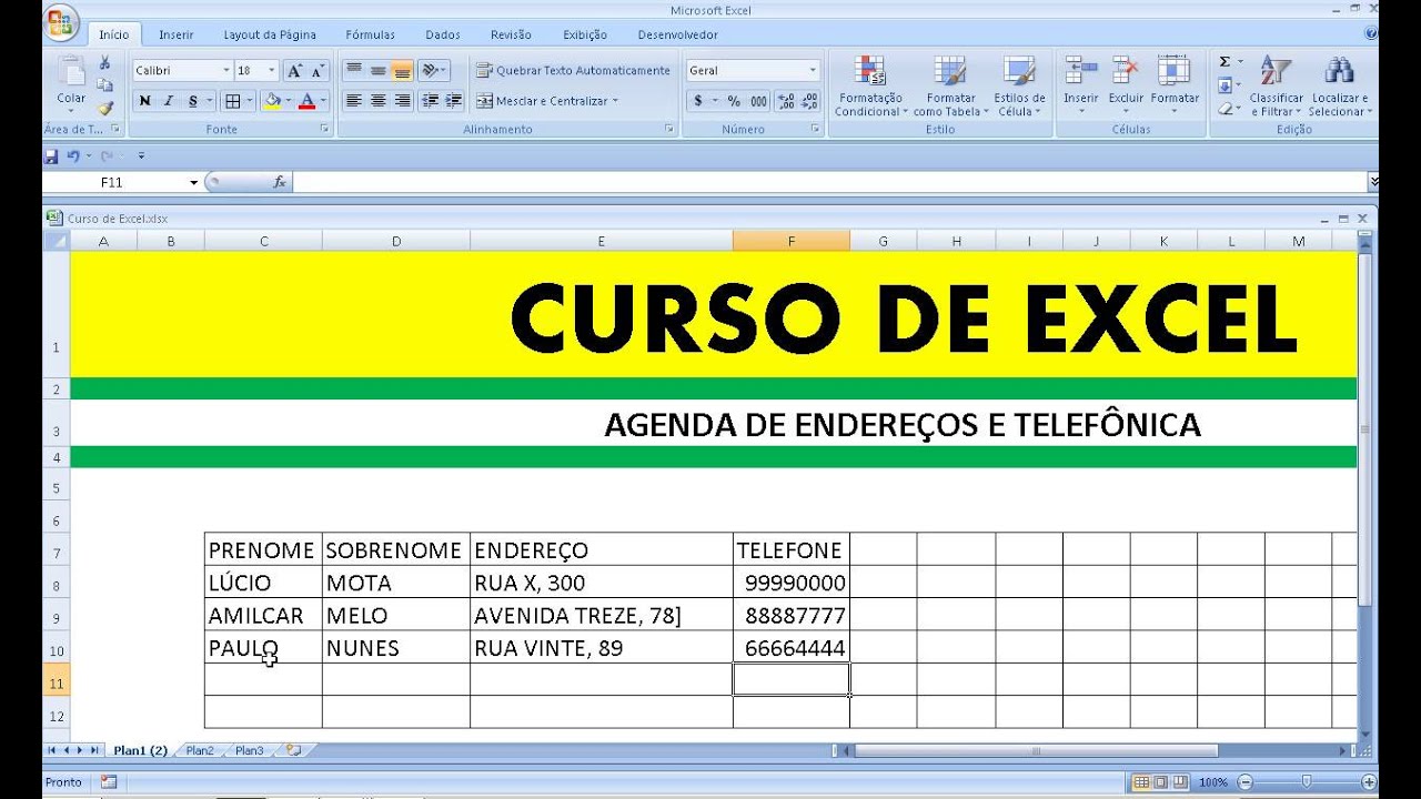 curso de excel agenda de endere 231 os anivers 225 rios e excel agenda