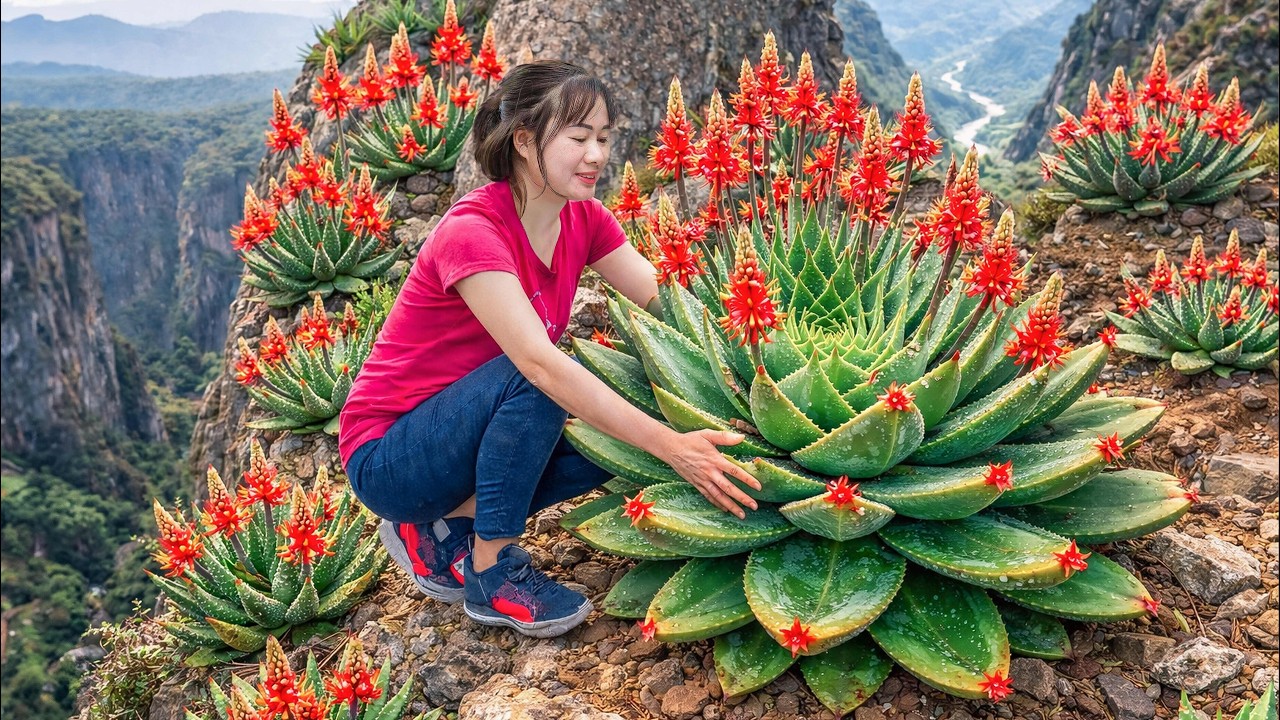 Harvesting Giant Mountain Aloe Vera For Sale | First Hydroponic Aloe Vera Harvest on Mountain