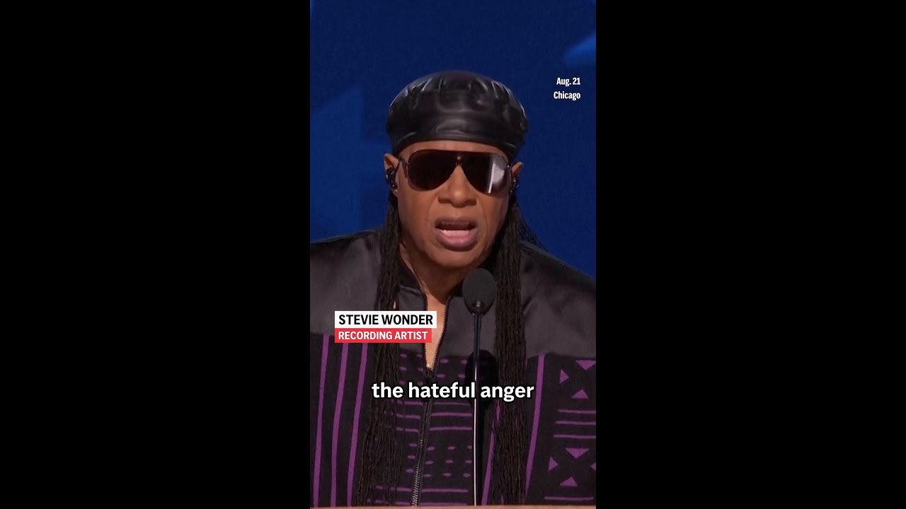 Stevie Wonder asks Americans to reach a ‘higher ground’ at the DNC