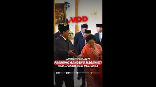 Momen Presiden Prabowo Gandeng Megawati Usai Upacara Hari Pancasila short