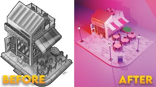 Pizza shop building in Blender 2.91 - 3D Modeling Timelapse Pizza shop building in Blender 2.91 - 3D Modeling Timelapse
