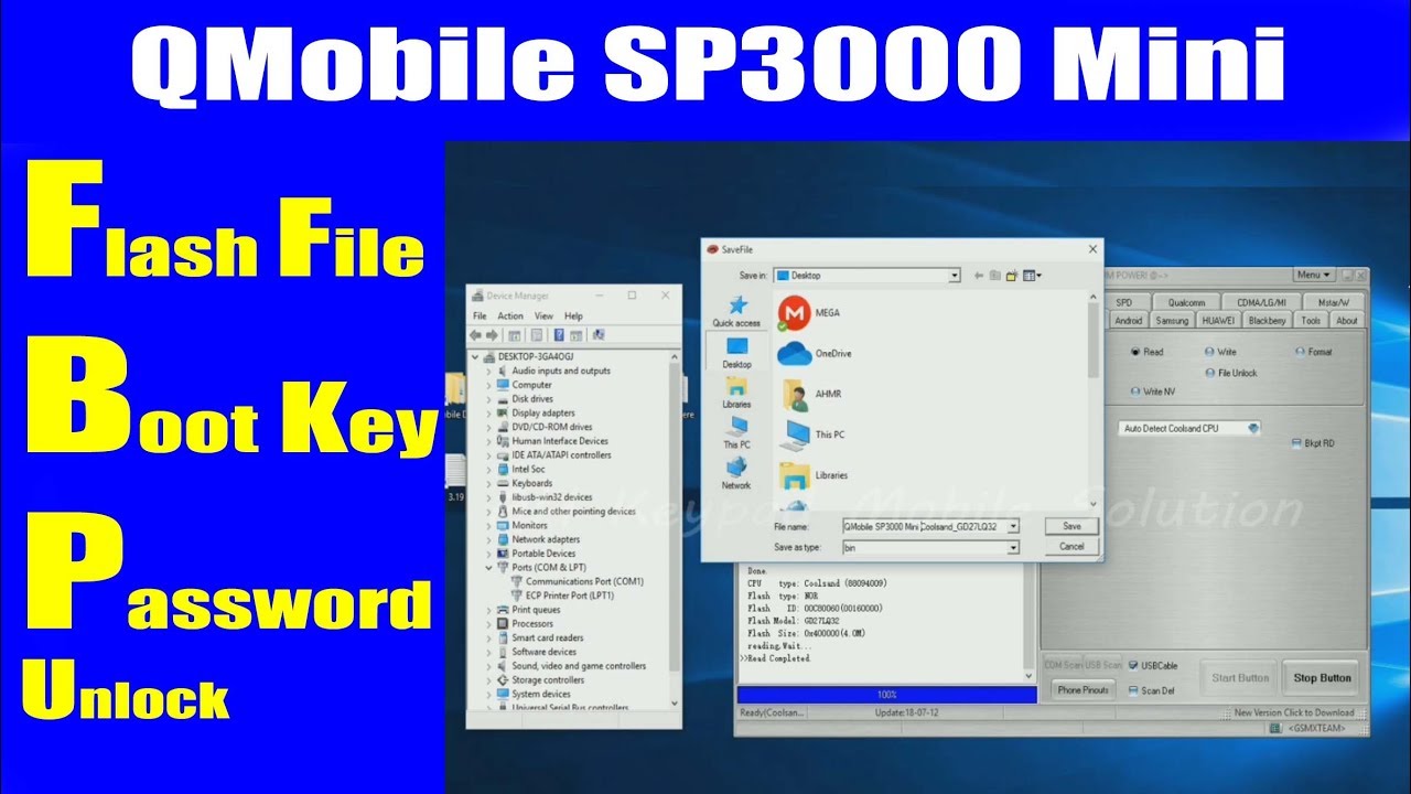 QMobile SP3000 Mini Coolsand/RDA CPU Boot Key Flash File Password Unlock