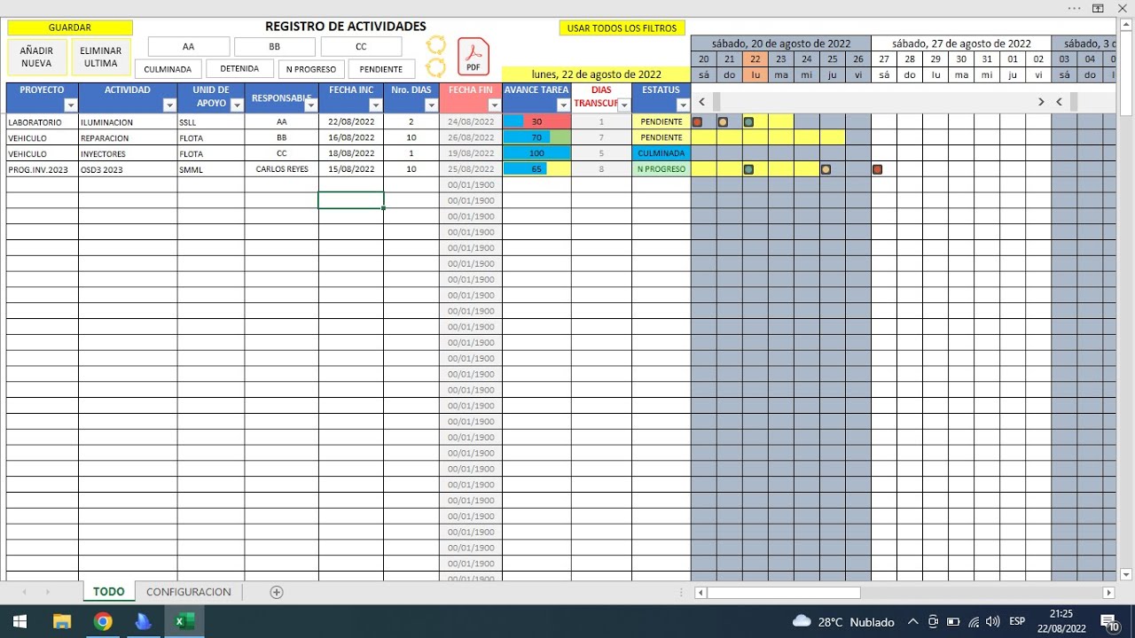 Como Hacer Un Check List De Actividades Diarias En Excel Printable