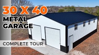 30x40 Steel Metal Building |1200 sq. ft Metal Garage Tour | WolfSteel Buildings