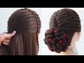 Heirloom bun hairstyle for bridal  hairstyle for women  hairstyle for saree