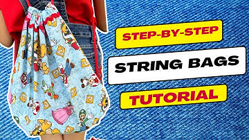 How to Sew ✂️ Drawstring Backpack + Add Gems to Fabric Easy Sewing Tutorial Super Mario Bag