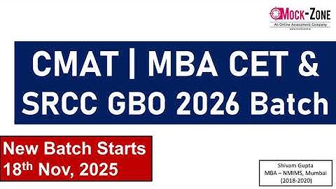 CMAT | MBA CET & SRCC GBO 2026 Course Details || Batch Starts 18th Nov, 2025 || Mock Zone