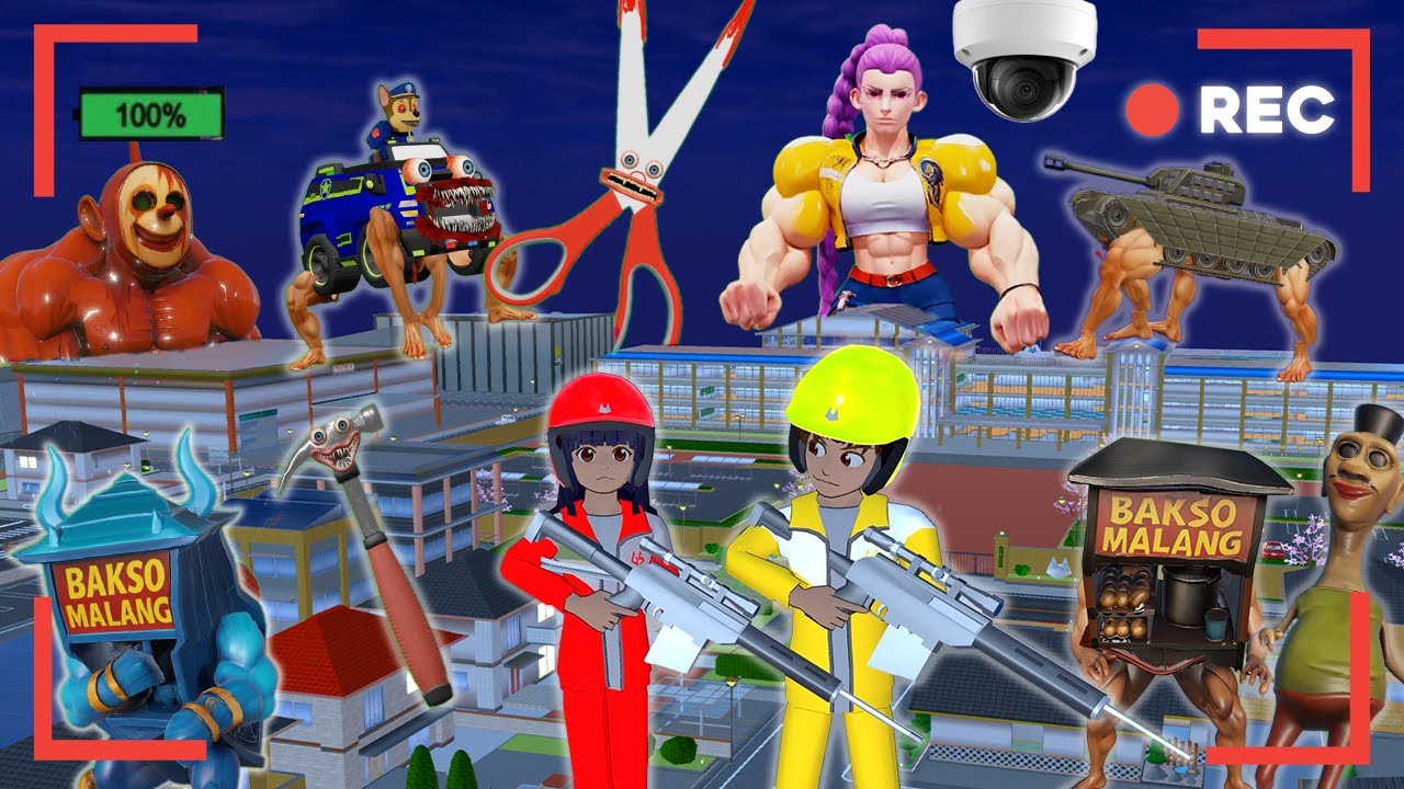 Yuta Mio Panik CCTV Rekam Pasukan Monster Muncul Di Kota Sakura | Sakura School Simulator