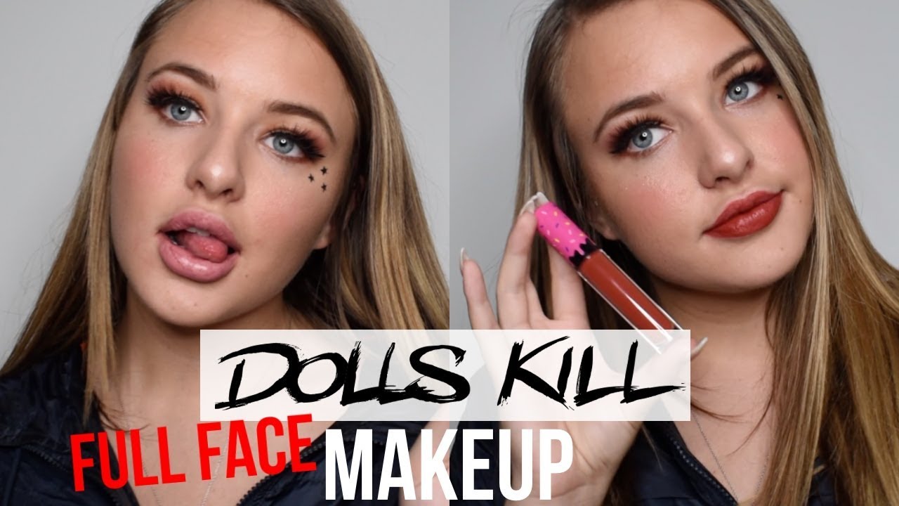 FULL FACE DOLLSKILL MAKEUP!! this is a good look ?? - YouTube